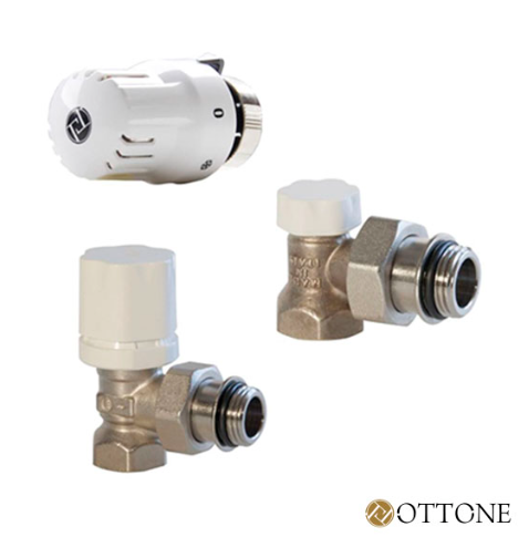 Zestaw termostatyczny grzejnikowy kątowy, z uszczelkami, z głowicą M30 x 1,5